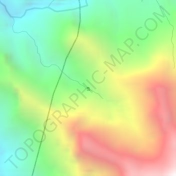 Waterfall Topographic Map, Elevation, Terrain