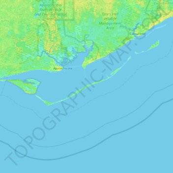 Saint George Island topographic map, elevation, terrain