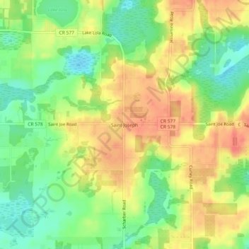 Saint Joseph topographic map, elevation, terrain