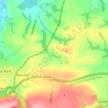 Corscombe topographic map, elevation, terrain