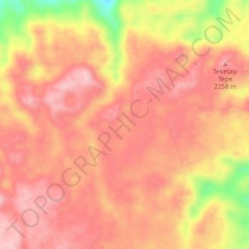 Taşeli Platosu topographic map, elevation, terrain