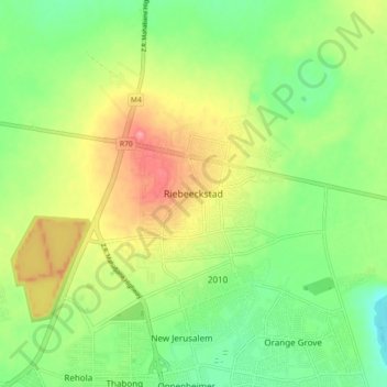 Riebeeckstad topographic map, elevation, terrain