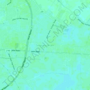 Simpang Jeram topographic map, elevation, terrain