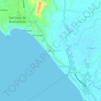 Maybato North topographic map, elevation, terrain