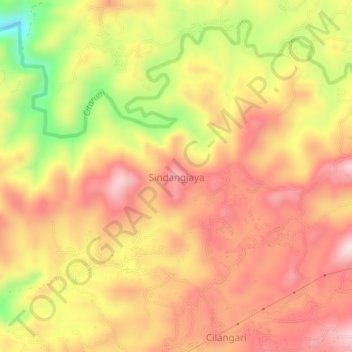 Sindangjaya topographic map, elevation, terrain