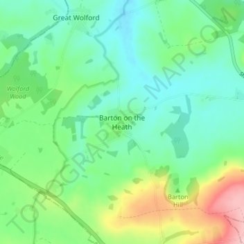 Barton on the Heath topographic map elevation terrain