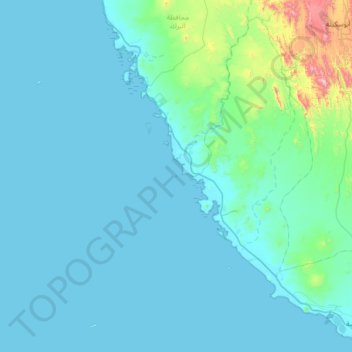جزيرة أم القشع topographic map, elevation, terrain