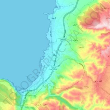 Chekka topographic map, elevation, terrain