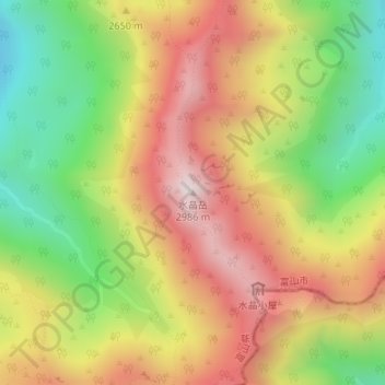 Mt. Suisho topographic map, elevation, terrain