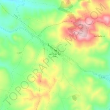 Llanos De Don Juan Topographic Map, Elevation, Terrain