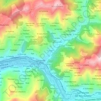 La Llave topographic map, elevation, terrain