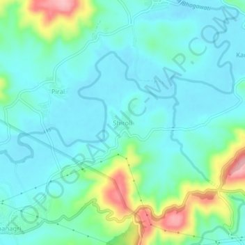 Shiroli topographic map, elevation, terrain