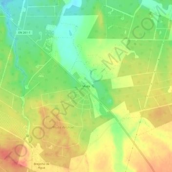Muda topographic map, elevation, terrain