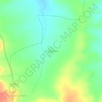 Chandwad topographic map, elevation, terrain