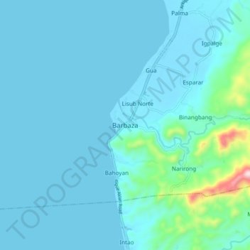 Barbaza topographic map, elevation, terrain