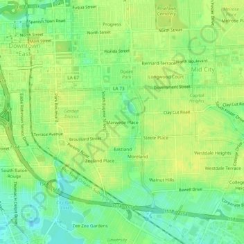 Marwede Place topographic map, elevation, terrain