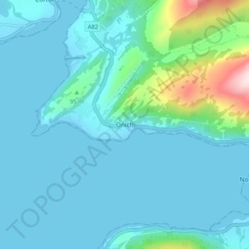 Onich Topographic Map, Elevation, Terrain