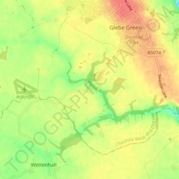 Darnhall topographic map, elevation, terrain