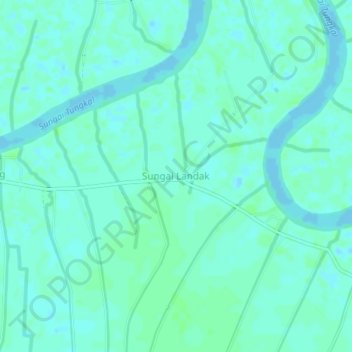 Sungai Landak topographic map, elevation, terrain