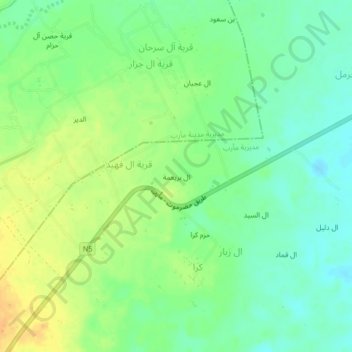 Al Buray`mi topographic map, elevation, terrain