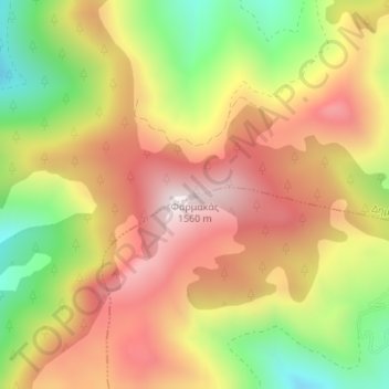 Farmakas topographic map, elevation, terrain