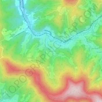 Hinterberg topographic map, elevation, terrain