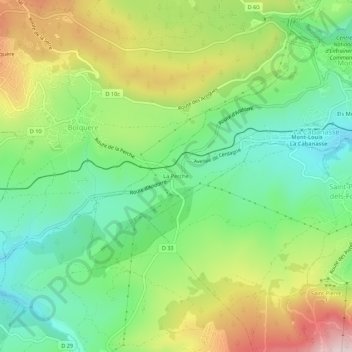 La Perche topographic map, elevation, terrain