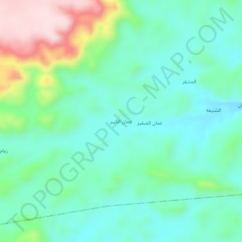 `Amman al Kabir topographic map, elevation, terrain