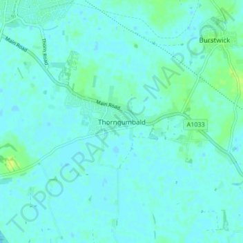 Thorngumbald topographic map, elevation, terrain