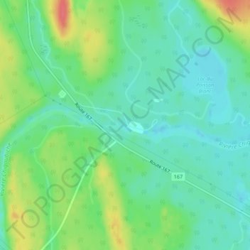 Poisson-Blanc topographic map, elevation, terrain