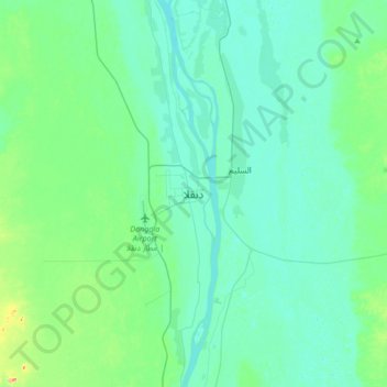 Dongola topographic map, elevation, terrain