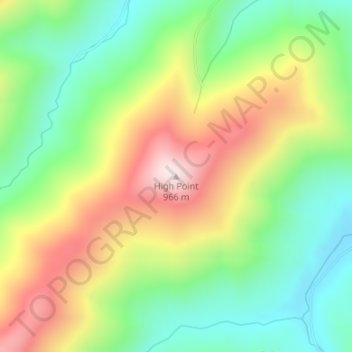 High Point topographic map, elevation, terrain