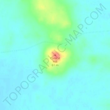 Conical Hill topographic map, elevation, terrain