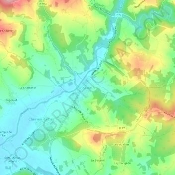 Cubas topographic map, elevation, terrain