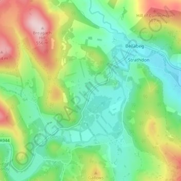 Roughpark topographic map, elevation, terrain