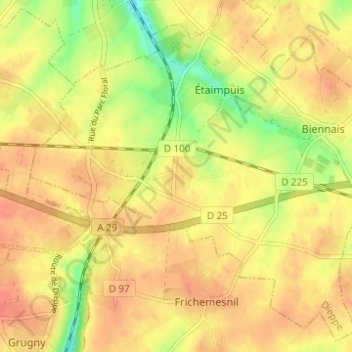 Le Pière topographic map, elevation, terrain