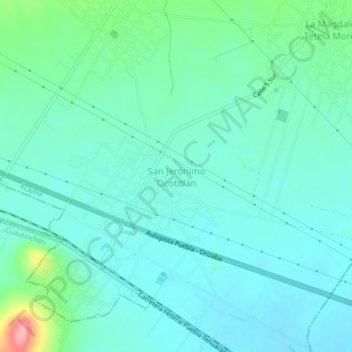 San Jerónimo Ocotitlán topographic map, elevation, terrain