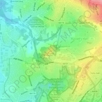 Barrow Hill topographic map, elevation, terrain