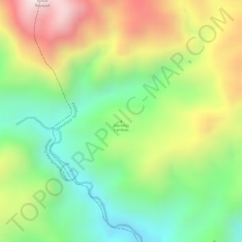 Gunung Lambak topographic map, elevation, terrain