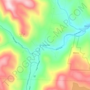 South Newfane topographic map, elevation, terrain