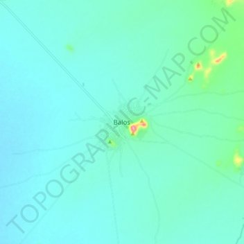 Balos topographic map, elevation, terrain