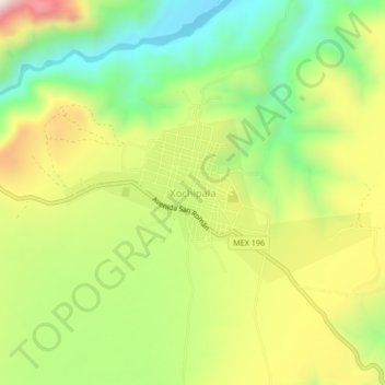 Xochipala topographic map, elevation, terrain