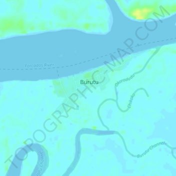 Burutu topographic map, elevation, terrain