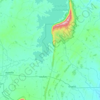 Ban Phue topographic map, elevation, terrain