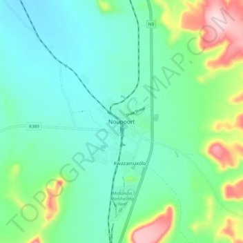 Noupoort topographic map, elevation, terrain