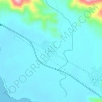 El Cayaco topographic map, elevation, terrain