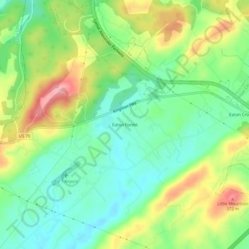 Eaton Forest topographic map, elevation, terrain