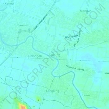 Tanjung topographic map, elevation, terrain