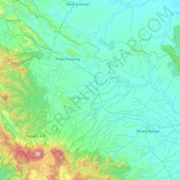 Koto Besar topographic map, elevation, terrain