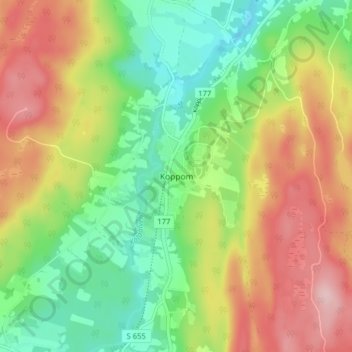 Koppom topographic map, elevation, terrain